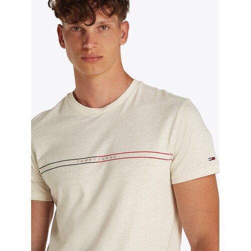 Tommy Jeans Majica svijetlobež / crvena / crna Slike