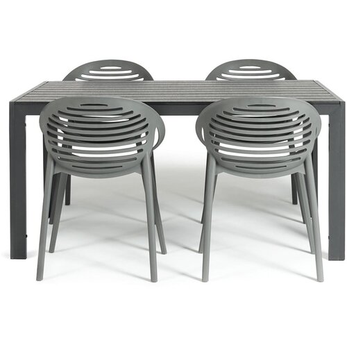 Bonami Selection vrtni blagovaonski set za 4 osobe sa sivim stolicama Joanna i stolom Viking, 90 x 150 cm Slike
