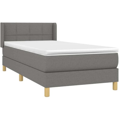  Krevet s oprugama i madracem tamnosivi 90 x 190 cm od tkanine Slike