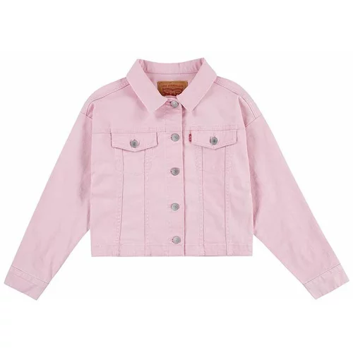 Levi's Dječja traper jakna LVG COLOR BABY BAGGY TRUCKER boja: ružičasta