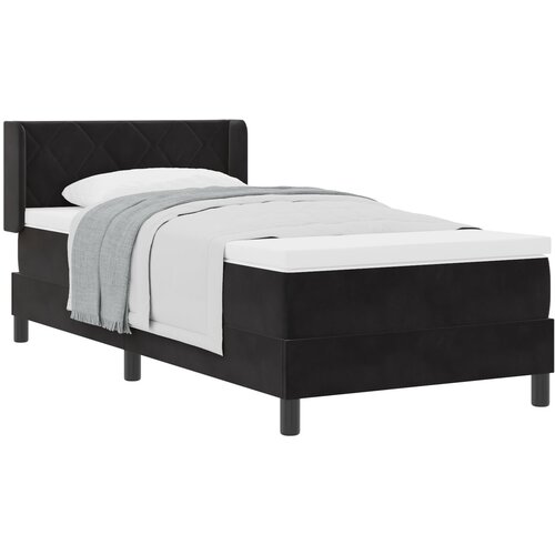 vidaXL Box Spring Krevet s Madracem Crna 100x200 cm Baršun Cijene