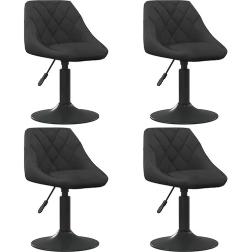 vidaXL Vrtljivi jedilni stoli 4 kosi crn zamet