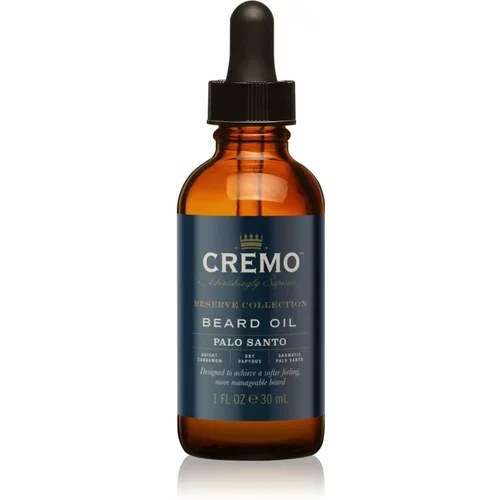 Cremo Reserve Collection Palo Santo ulje za bradu za muškarce 30 ml