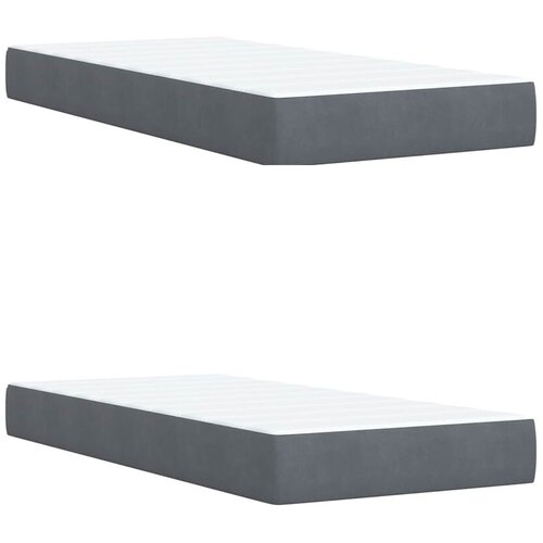  Boxspring krevet s madracem Tamnosiva 200 x 200 cm Baršun - Tamnosiva 200 x 200 cm Prošiveno gumbima Cene