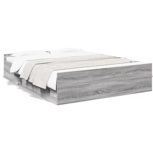 vidaXL Okvir za krevet s ladicama boja hrasta 160x200 cm drveni