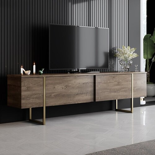 Kalune Design Luxe - Walnut, Gold WalnutGold TV Stand Slike