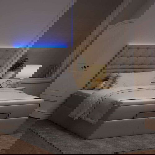 vidaXL Otomanski okvir kreveta s madraca smeđesivi 120x200cm tkanine Cene