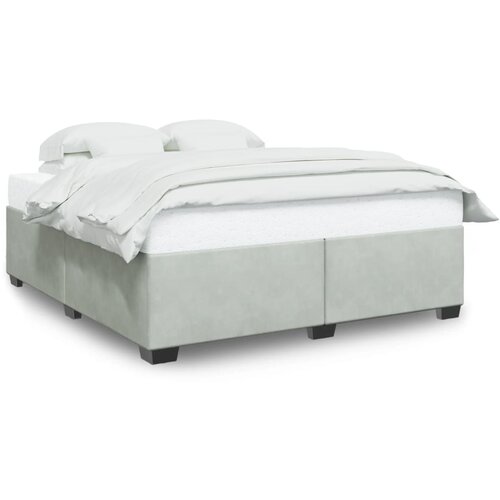 VidaXL Posteljni okvir svetlo siv 200x200 cm žamet Slike