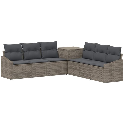  Set sofe 7 pcs Siva i tamno siva Poli Rattan i čelik Slike