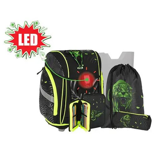 Spirit panther 3D uzorak, školska torba sa led kopčom, set ruksaka od 5 komada Cene