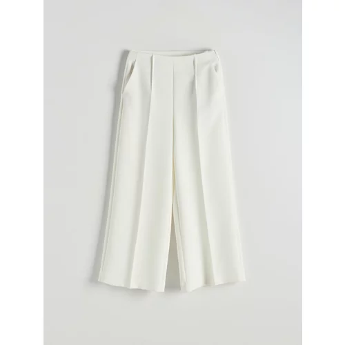 Reserved - Culotte-hlače s mješavinom viskoze - bijela