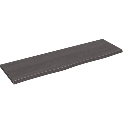 VidaXL Zidna polica tamnosiva 100x30x2 cm obrađena masivna hrastovina Slike