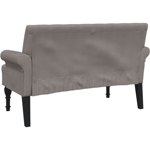  Klupa s naslonom smeđesiva 120 x 62 x 75,5 cm od tkanine Slike