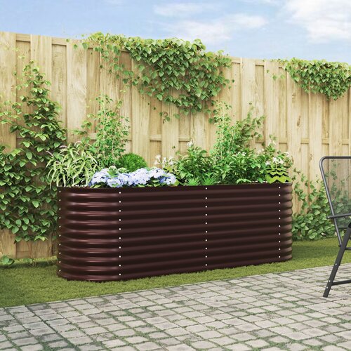 vidaXL Vrtni povišeni krevet Smeđa Galvanizirani čelik 240 x 80 x 81 cm Cijene