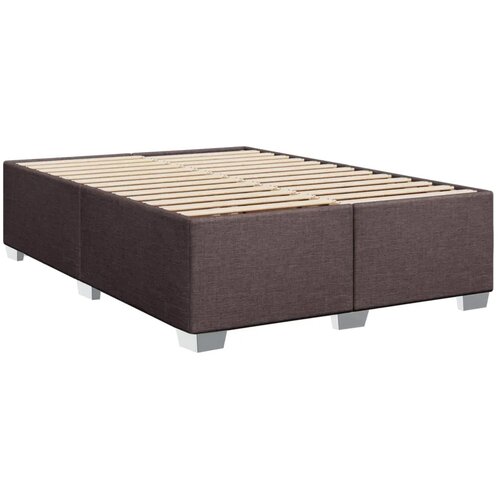  Krevet s box springom madracem i LED-om Tamno smeđa Tkanina - Tamno smeđa 160 x 200 cm Dizajn linija Slike