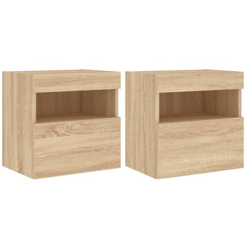 vidaXL Stenske TV omarice z LED 2 kosa sonoma hrast 40x30x40 cm, (21017058) Cene