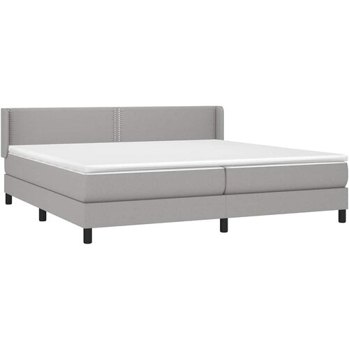  Krevet s oprugama i madracem svjetlosivi 200 x 200cm od tkanine Slike