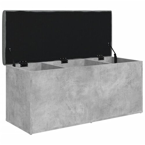  Klupa za pohranu boja betona 102 x 42 x 45 cm konstruirano drvo Slike