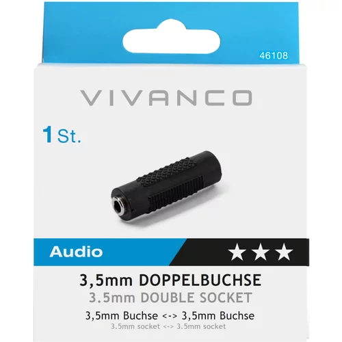 Vivanco Audio Doppelkupplung, Stereo 46108 3,5MM KLINKENADAPTER 46/12 08
