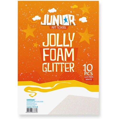 Junior jolly Glitter Foam, eva pena sa šljokicama, A4, 10K, odaberite nijansu Bela Slike