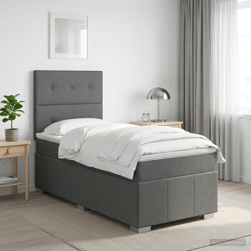  Boxspring krevet s madracem Tamnosiva Jjedan Tkanina Cijene