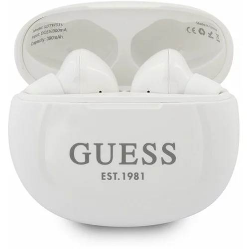 Guess WIRELESS ROUND EARPHONES V5.0 4H MUSIC TIME WHITE