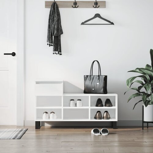  The Living Store Omarica za čevlje visok sijaj bela 102x36x60 cm inženirski les - Omarica Za Čevlje, (21485786) Cene