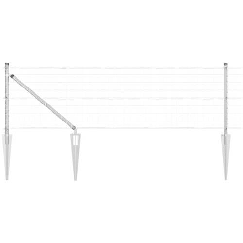 vidaXL Evropska ograja s 13 bodicami 0.8x25 m Galvanizirano jeklo Cene