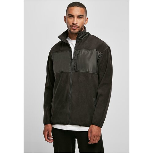 Urban Classics Plus Size Patched microfleece jacket black Slike