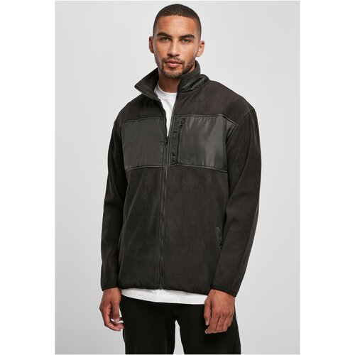 Urban Classics Plus Size Patched microfleece jacket black Cene