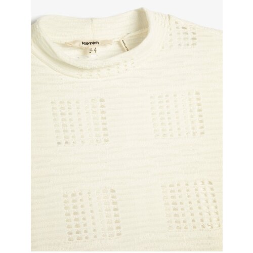 Koton Crop Sweatshirt with Openwork Long Sleeve Slike