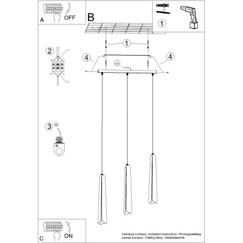 Sollux Lighting Sollux SL.1399 - Luster na sajli PRYSM 3xG9/8W/230V bela Slike