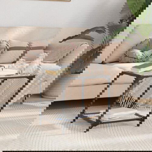 The Living Store Klubska mizica s stekleno površino 40x40x40 cm jeklo - Klubska Mizica, (21781166) Cene