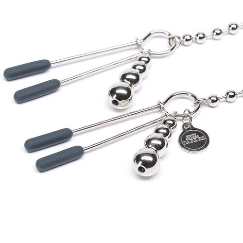Petdeset odtenkov (kolekcija) Darker At My Mercy Beaded Chain Nipple Clamps Slike