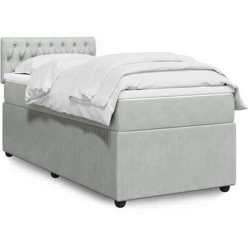 vidaXL Box spring krevet s madracem svjetlosivi 90x190 cm baršunasti Cijene