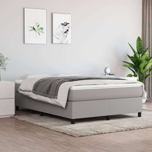 VidaXL Okvir za krevet s oprugama svjetlosivi 140 x 200 cm od tkanine Slike