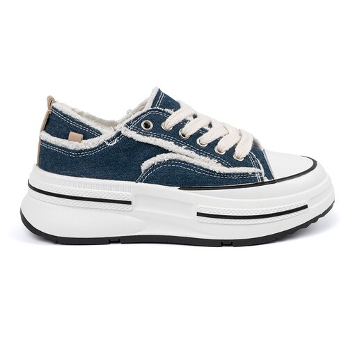 Shelvt Navy blue women's sneakers with white inserts Cijene