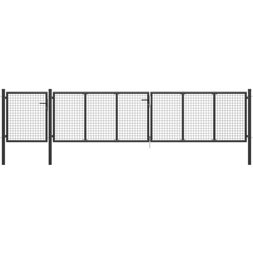vidaXL Vrtna vrata jeklena 500x100 cm antracitna Cene