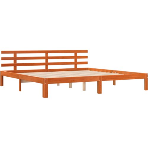  Krevetni okvir vosak smeđi 200x200 cm masivna borovina Slike