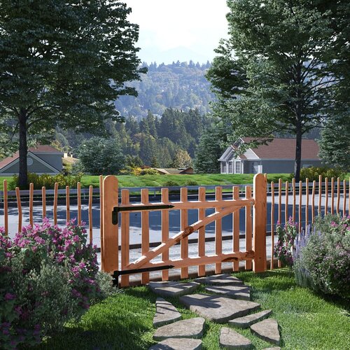 VidaXL Enojna vrata za ograjo impregnirana leska 100x60 cm Slike