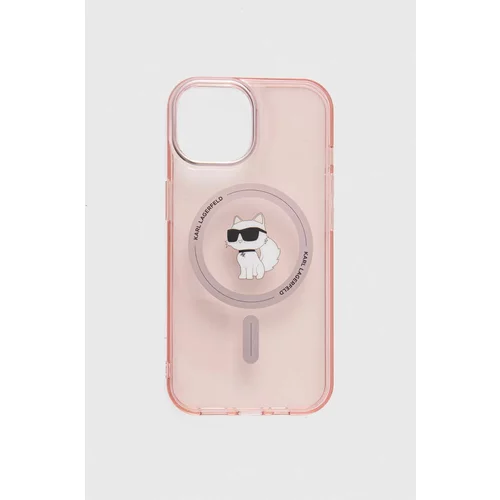 Karl Lagerfeld Etui za telefon iPhone 15 / 14 / 13 6.1" roza barva