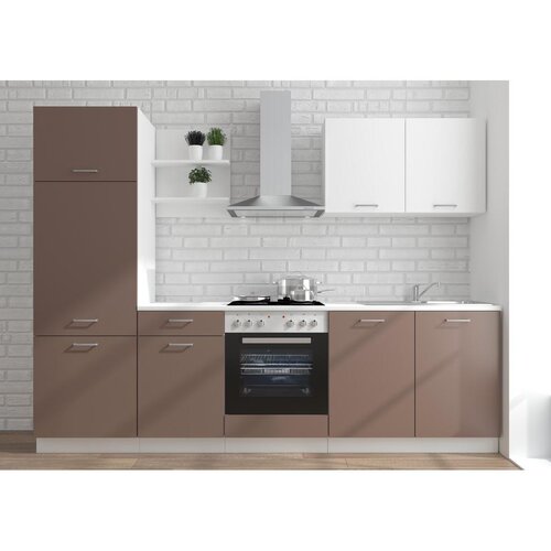 P & B Kuhinjski Blok Brez Aparatov Promo, Bela, Hrast, 270cm Cene