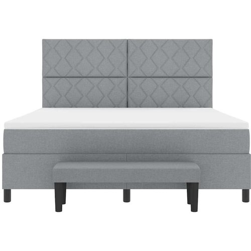  Krevet s opruga kutije Svijetlo siva 180 x 200 cm tkanina Slike
