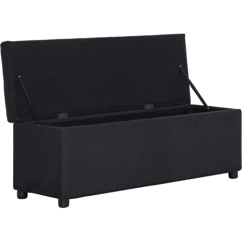  Klupa s pretincem za pohranu 116 cm crna poliesterska Slike