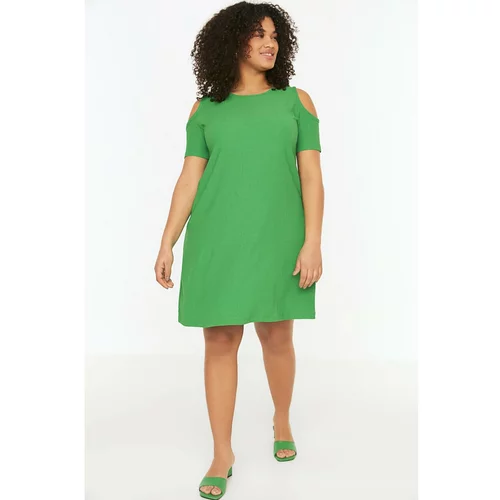Trendyol Curve Green Cutout Detailed Knitted Dress