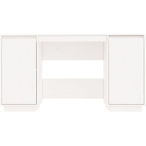  Radni stol bijeli 140 x 50 x 75 cm od masivne borovine Slike