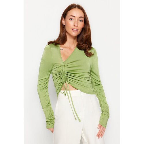 Dilvin 10364 V Side Sweater with Pleats in the Front Slike
