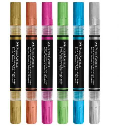  AKRILNI OBOSTRANI SHAKE&amp;amp;PAINT METALLIC FABER CASTELL 285517/6BOJA BLISTER Slike