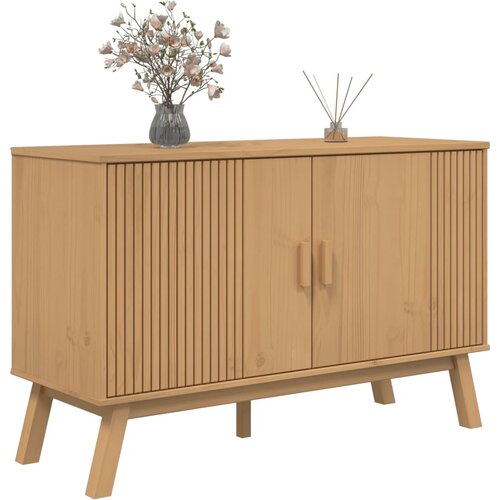  Komoda OLDEN smeđa 114 x 43 x 73,5 cm od masivne borovine Slike
