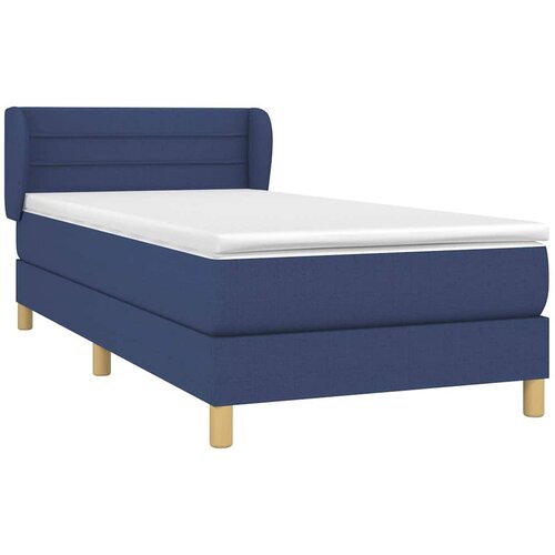  Krevet s oprugama i madracem plavi 90 x 200 cm od tkanine Slike